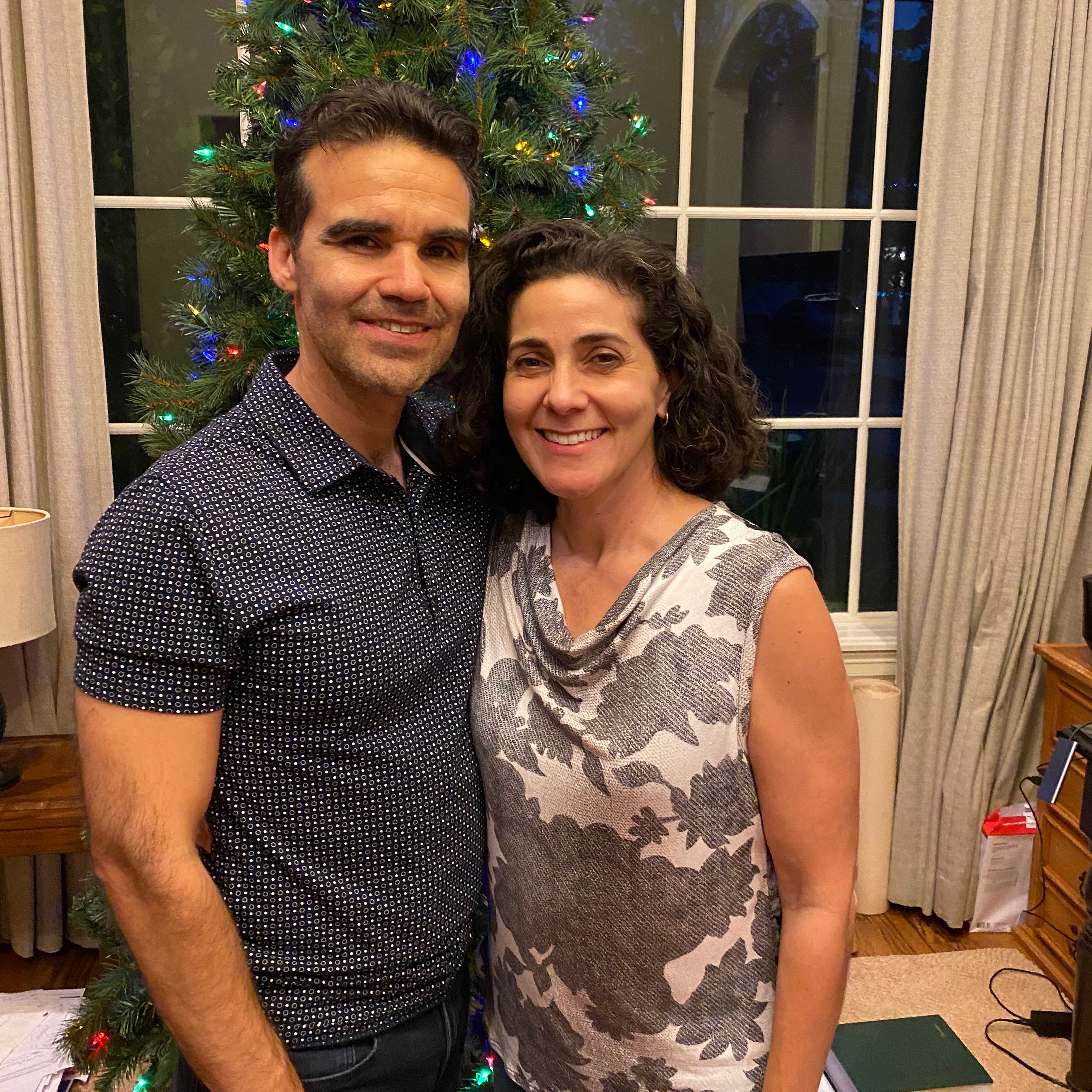 Couple standing and hugging